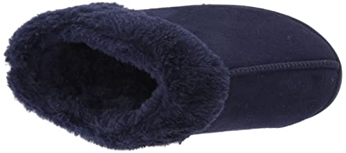 MUK LUKS Women's Polysuede Clog Slipper, Royal Blue, Large