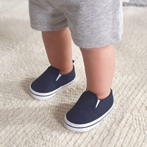 Gerber Kids Newborn Infant Toddler Boy and Girl Slip-On Sneaker Crib Shoe, Navy, 5 US Unisex