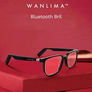 WANLIMA Bluetooth 5.0 Smart Glasses Headphones/Headset Clear/Polarized iOS Ready (Black/Black)