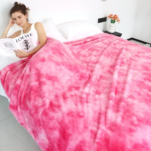 obinsm Warm Blanket Pink Soft Fleece Blankets Throw Blankets for Bed