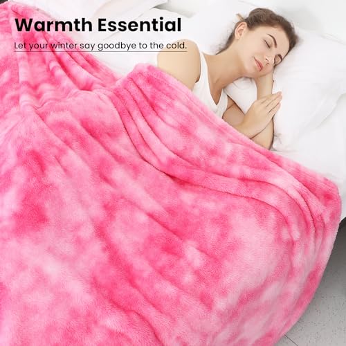 obinsm Warm Blanket Pink Soft Fleece Blankets Throw Blankets for Bed