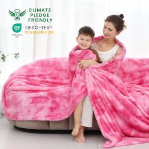 obinsm Warm Blanket Pink Soft Fleece Blankets Throw Blankets for Bed