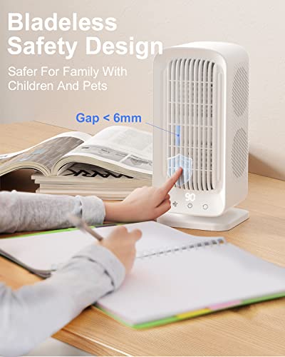 SWEETFULL Desk Fan,10000mAh Battery Operated Tower Fan Portable Fan Small Personal Table Fan, Oscillating Fan,5 Speed Rechargeable Battery Cooling Electric Fan for Bedroom Office Outdoor Indoor