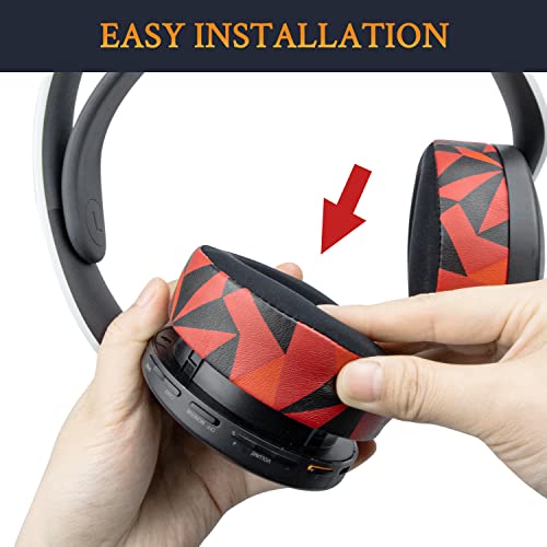 SOULWIT Cooling Gel Earpads Replacement for Sony Playstation 5 Pulse PS5 3D Wireless Headset, Ear Pads Cushions with Noise Isolation Foam - Red Storm