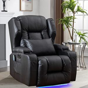 samery electric power recliner chair massage & heating, comfy sleeper chair sofa recliners home theater seat living room cup holders/usb ports, lift recliner elderly 3hk7077blgr gray