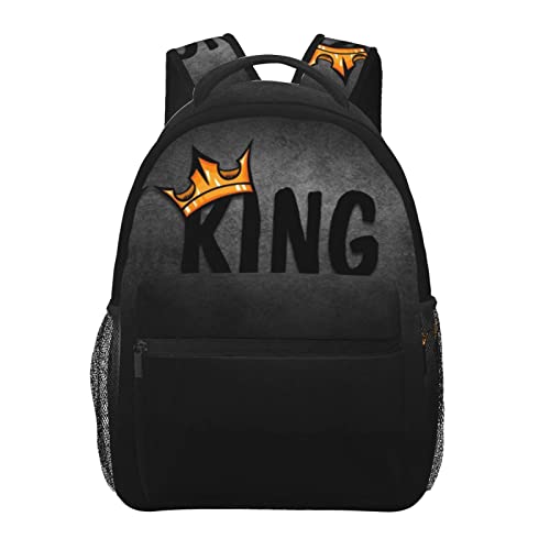 ASYG King Backpack Men Laptop Backpack Lion Tablet Travel Picnic Bag Lion Travel Bag