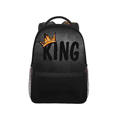 ASYG King Backpack Men Laptop Backpack Lion Tablet Travel Picnic Bag Lion Travel Bag