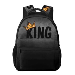 ASYG King Backpack Men Laptop Backpack Lion Tablet Travel Picnic Bag Lion Travel Bag