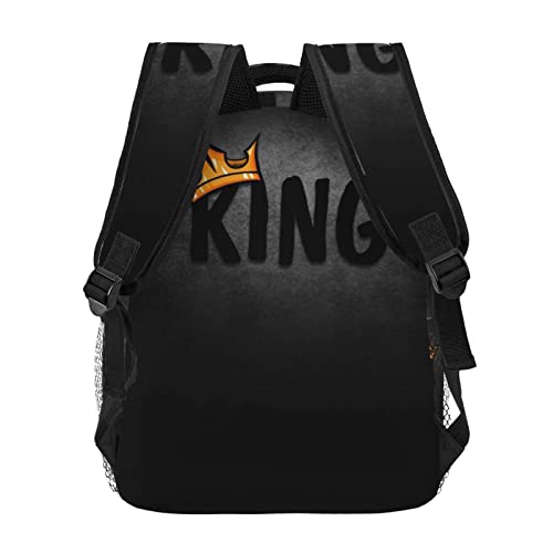 ASYG King Backpack Men Laptop Backpack Lion Tablet Travel Picnic Bag Lion Travel Bag