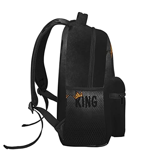 ASYG King Backpack Men Laptop Backpack Lion Tablet Travel Picnic Bag Lion Travel Bag