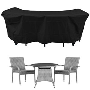 womaco bistro table and chairs cover, waterproof outdoor veranda garden 3 piece bistro set cover, heavy duty water resistant patio furniture set covers (69"w x 31.5"d x 35"h)