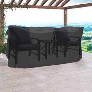WOMACO Bistro Table and Chairs Cover, Waterproof Outdoor Veranda Garden 3 piece Bistro Set Cover, Heavy Duty Water Resistant Patio Furniture Set Covers (69"W x 31.5"D x 35"H)