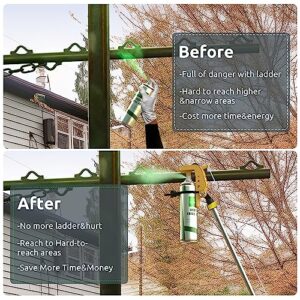 Spray Can Extension Pole Adaptor, Sprayer Adaptor for Aerosol Can and Powder Duster, Adjustable Angle, Perfect for Wasp & Hornet Spray, Dusting Carpenter Bees or Dusting Gardens, Fruit Trees.