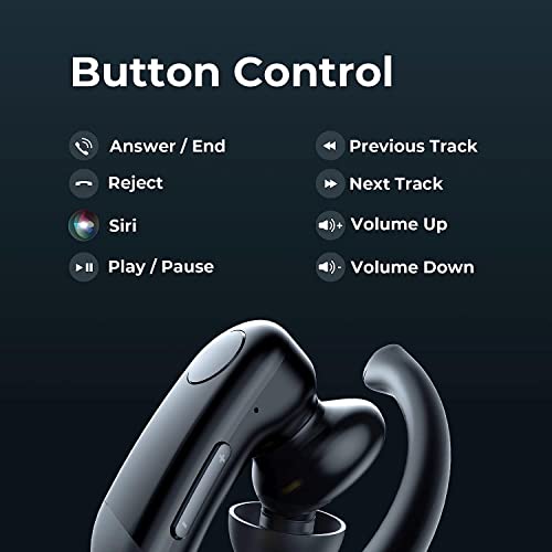 fojep Wireless Earbuds Bluetooth Headphones 100hrs Play Back Sport Earphones Built in Noise Cancellation Mic with Charging Case Digital Display, Sweatproof Stereo Sound Headphones with Over Earhooks