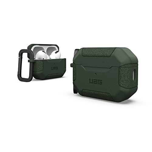 URBAN ARMOR GEAR UAG-APPROGEN2S-OL Case for Apple AirPods Pro 2nd Generation (Impact Resistant, Carabiner Included, MagSafe Charging, Scout Olive