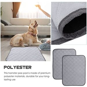 PATKAW Rat Cage Accessories 2Pcs Guinea Pig Cage Liner Reusable Hamster Pee Pad Cross Grid Rabbit Mat Water Absorbent Squirrel Beddings for Rabbit Hamster Puppy Grey Chinchilla Cage Accessories