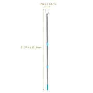 NOLITOY Telescoping Clothesline Prop Clothing Pole Retractable Closet Pole Stick Outdoor Utility Pole Hook Clothes Drying Pole for Garment Coat Hanger Sky-Blue 131cm