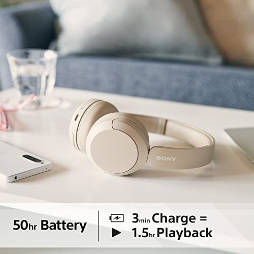 Sony Wireless Bluetooth Headphones - Up to 50 Hours Battery Life with Quick Charge Function, On-Ear Model - WH-CH520C.CE7 - Limited Edition - Cappuccino/Beige