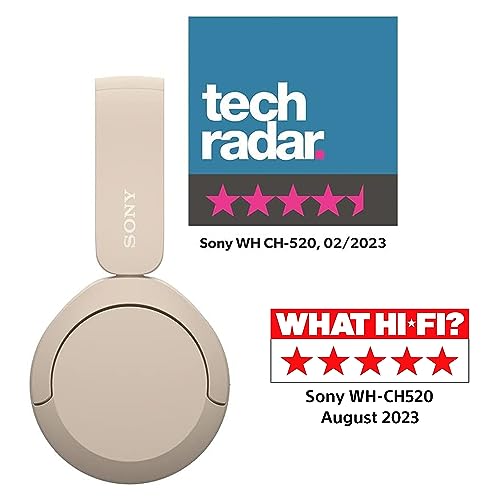 Sony Wireless Bluetooth Headphones - Up to 50 Hours Battery Life with Quick Charge Function, On-Ear Model - WH-CH520C.CE7 - Limited Edition - Cappuccino/Beige