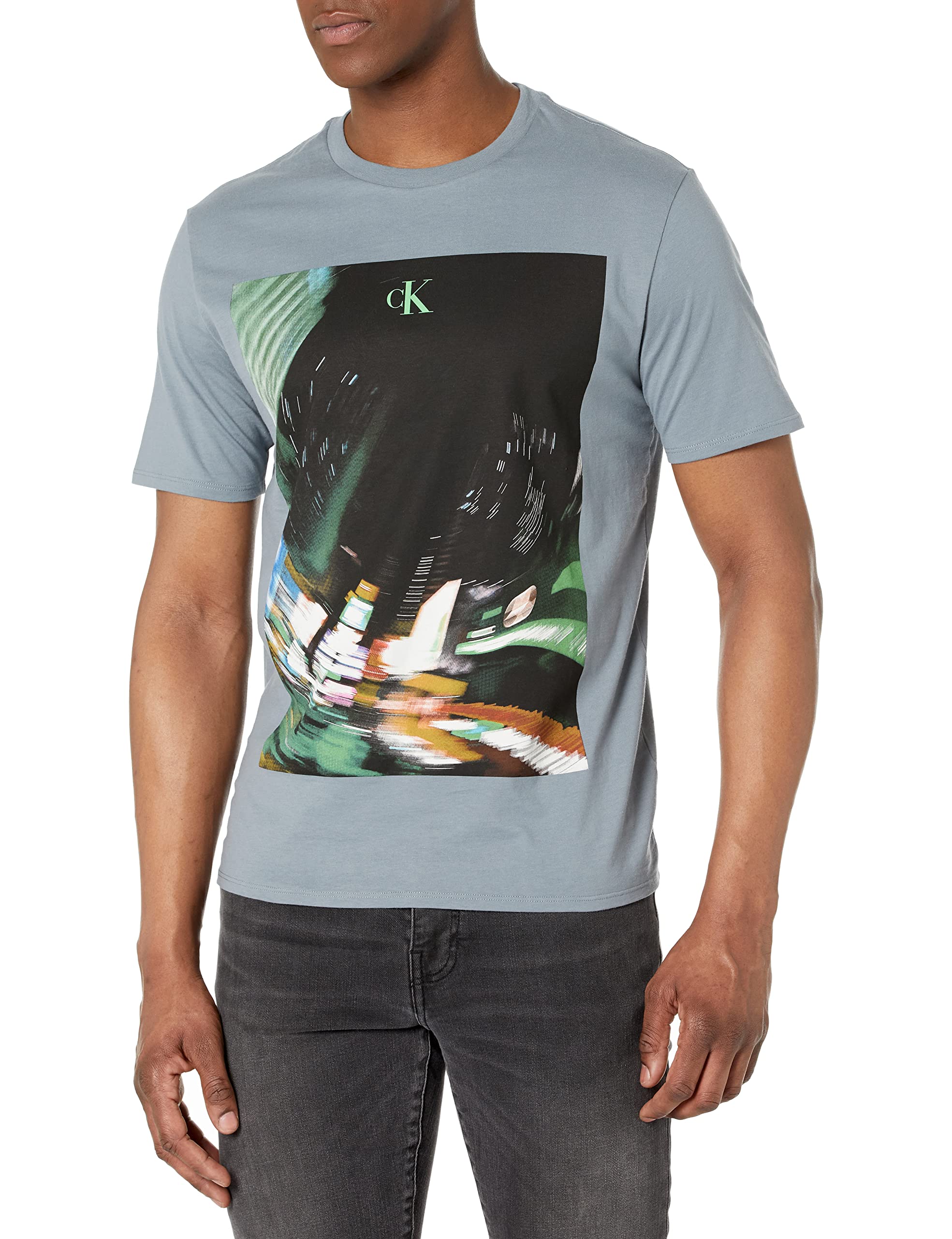 Calvin Klein Men's Blur Times Square T-Shirt, Beloved Blue