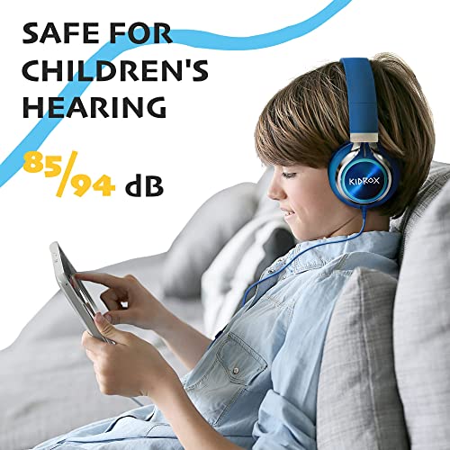 Kidrox Wired Headphones for Kids for School – Kids Headphones Wired with Microphone – Wired Kid Headphones Boys, Headphones Kids, Head Phones for iPad for Kids, Childrens Headphones, Child Headphones