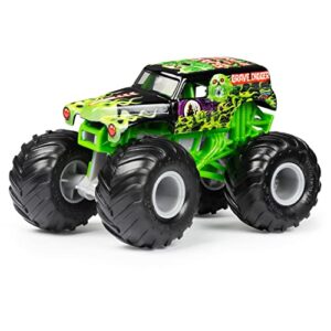 Monster Jam Grave Digger Monster Truck 5pc Value Pack: 1:64 Scale Retro Die-Cast Gift Set with Iconic Models (1982-2005) Chrome Rims and BKT Tires - Authentic Collectible for Fans & Birthday Parties