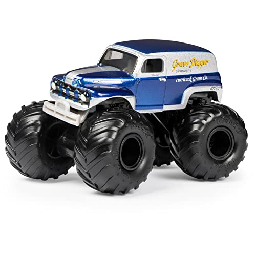 Monster Jam Grave Digger Monster Truck 5pc Value Pack: 1:64 Scale Retro Die-Cast Gift Set with Iconic Models (1982-2005) Chrome Rims and BKT Tires - Authentic Collectible for Fans & Birthday Parties