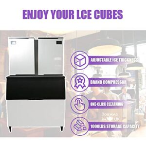 HPDAVV Commercial Ice Maker 2000lbs/24H 220V 1003lbs Ice Storage Capacity Automatic Cleaning Ice Machine Professional Refrigeration Equipment