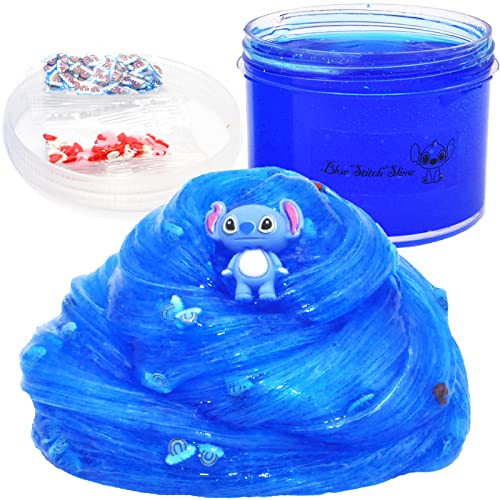 HFCHUPIN Blue Crunchy Crystal Slime,Super Soft Sludge Toy,Birthday Gifts for Kids,DIY Crystal Glue Boba Slime Party Favor for Girls & Boys.