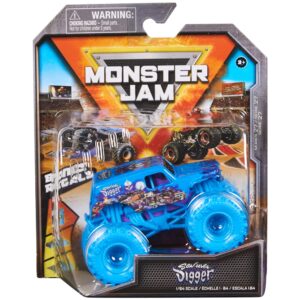 monster jam 2022 spin master 1:64 diecast truck with bonus accessory: hyper fueled son-uva digger