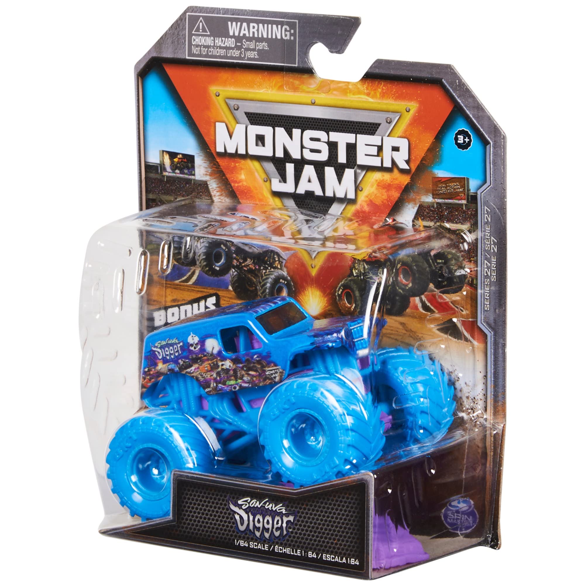 Monster Jam 2022 Spin Master 1:64 Diecast Truck with Bonus Accessory: Hyper Fueled Son-uva Digger