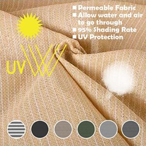 POYEE 3'×10' Brown Balcony Privacy Screen Fence Cover UV Protection Weather Resistant Waterproof Shade Cloth for Outdoor Patio Apartment Backyard Porch Deck Railing with Zip Ties