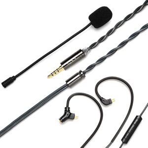 hifigo kinera celest ruyi earphone iems cable with boom mic for gaming, live streaming, with 3.5mm plug (0.78 2pin)