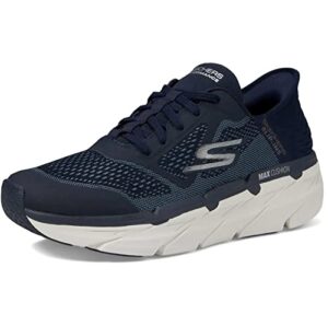 skechers men's max cushioning slip-ins-athletic workout running walking shoes with memory foam sneaker, navy, 12 x-wide