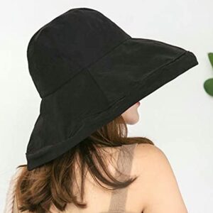 Women Sun Hat Wide Brim UV Protection Soild Bucket Hat Travel Outdoor Beach Hat Grey