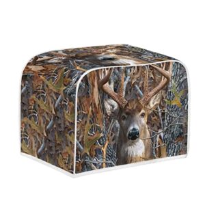 disnimo hunting forest deer 2-slice toaster cover, bread maker oven cover kitchen small appliance cover, universal size microwave oven dustproof cover women gift