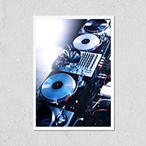 Wall Art Poster Print of Dj Mixer with Headphones at a Nightclub