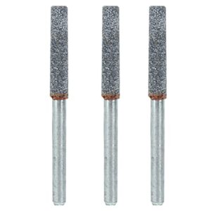 3Pcs Chainsaw Replacement Sharpening Stone, 5/32in 4mm Diamond Burr Grinding Stone File for Rotating Tool Glass Stone Ceramic