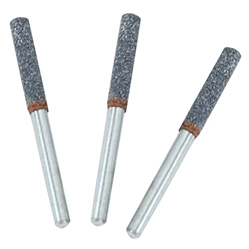 3Pcs Chainsaw Replacement Sharpening Stone, 5/32in 4mm Diamond Burr Grinding Stone File for Rotating Tool Glass Stone Ceramic