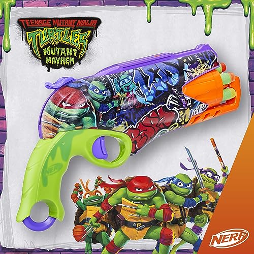 NERF Teenage Mutant Ninja Turtles Blaster, 10 Elite Darts, Toy Foam Blasters for 8 Year Old Boys & Girls & Up