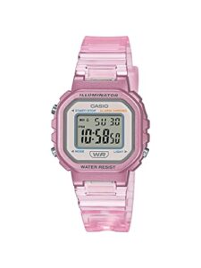 casio illuminator translucent pink alarm chronograph digital watch la-20whs-4a