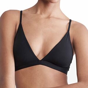 Calvin Klein Women's Form to Body Lightly Lined Triangle Bralette, Black, Medium