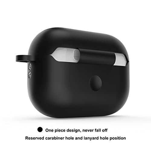 ZUBUHUHU for Airpods Pro 2nd Generation Case Cover with Lock, Shockproof Hard Composite Silicone Protective Case with Keychain Carabiner and Lanyard for Air Pods Pro 2 2022 (Black)