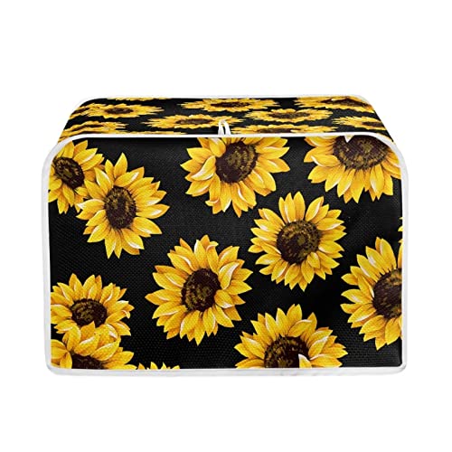 DISNIMO Sunflower Toaster Cover 4 Slice, Bread Maker Cover, Kitchen Small Appliance Covers, Microwave Toaster Oven Cover for Most Standard 4 Slice Toasters, Woman Kitchen Accessories