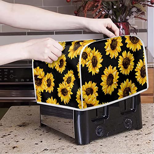 DISNIMO Sunflower Toaster Cover 4 Slice, Bread Maker Cover, Kitchen Small Appliance Covers, Microwave Toaster Oven Cover for Most Standard 4 Slice Toasters, Woman Kitchen Accessories