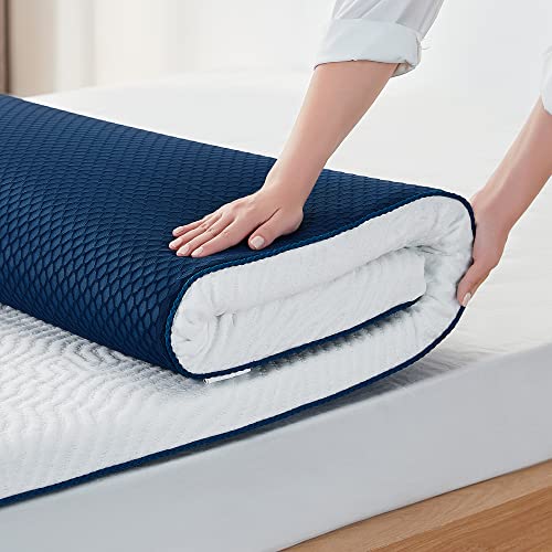 LINSY LIVING 2 Inch Memory Foam Mattress Topper California King, Gel-Infused Memory Foam for Back Pain, Soft Bed Topper Cal King Size with Tencel™ Cover, CertiPUR-US and Oeko-TEX Certified, CK Size