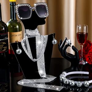 5 Pcs 1970s Disco Accessories Women Costume Disco Set Disco Ball Earrings Headband Ring and Sunglasses and Other Accessories (Fresh Style)