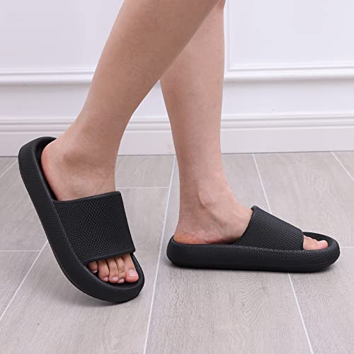 Evshine Pillow Sandals Slides for Women Men Squishy Platform Shower Shoes