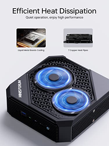 MINISFORUM Neptune HX99G Mini PC AMD Ryzen 9 6900HX 32GB DDR5 1TB SSD AMD Radeon RX 6600M Mini Gaming PC Wi-Fi 6E/BT5.2, 2xHDMI, 2X USB4 Port, 2X Slot PCIe/Sata SSD, 5X USB3.2 Port