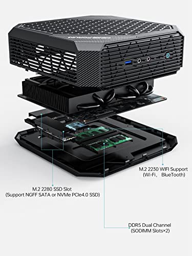 MINISFORUM Neptune HX99G Mini PC AMD Ryzen 9 6900HX 32GB DDR5 1TB SSD AMD Radeon RX 6600M Mini Gaming PC Wi-Fi 6E/BT5.2, 2xHDMI, 2X USB4 Port, 2X Slot PCIe/Sata SSD, 5X USB3.2 Port